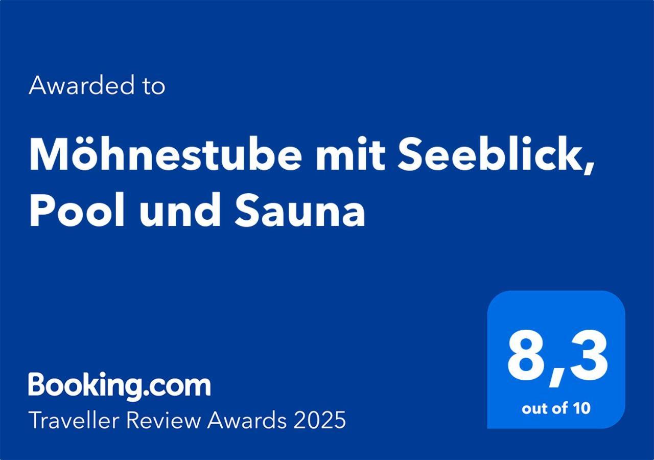 Möhnestube mit Seeblick, Pool und Sauna Möhnesee Exterior foto